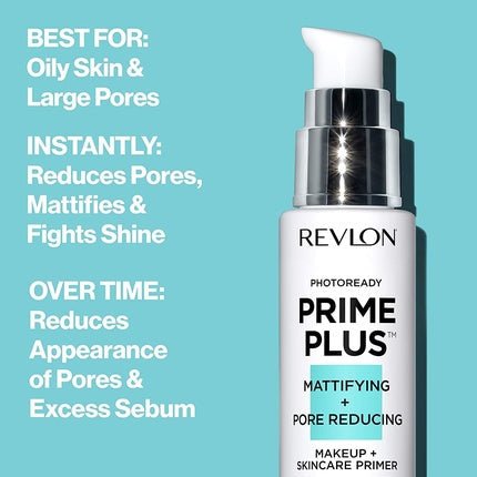 Revlon Prime Plus Makeup & Skincare Primer Mattifying and Pore Reducing with Salicylic Acid and AHA 30ml - Maison des fragrances