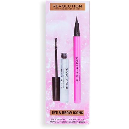 Revolution Eye and Brow Icons Gift Set with Brow Glue and Liquid Liner - Maison des fragrances