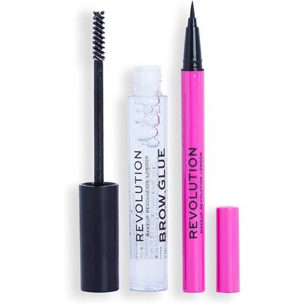Revolution Eye and Brow Icons Gift Set with Brow Glue and Liquid Liner - Maison des fragrances