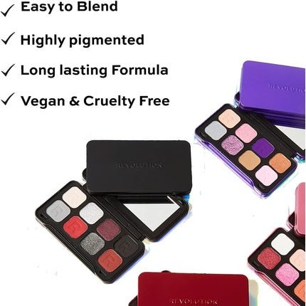 Revolution Forever Flawless Dynamic Eyeshadow Palette in Purple, Green, Red, Blue, Smoky - Maison des fragrances