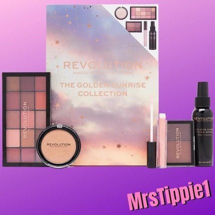 Revolution Golden Sunrise Collection Set - 5 Full Size Pieces for Eyes, Lips, and Face - Maison des fragrances
