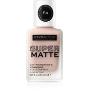 Revolution Relove Super Matte 2 in 1 Foundation Concealer F4 24ml - Maison des fragrances