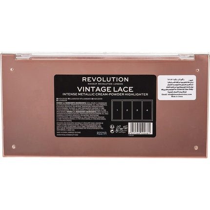 Revolution Vintage Lace Intense Metallic Cream - Powder Highlighting Palette 4 x 5g - Maison des fragrances