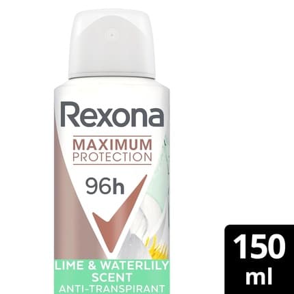 Rexona Maximum Protection Deodorant Anti-Transpirant Lime & Waterlily Déodorant (Déo) Femme 150ml - Maison des fragrances