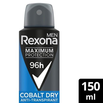 Rexona Maximum Protection Deodorant Cobalt Dry Antiperspirant Déodorant (Déo) Homme 150ml - Maison des fragrances