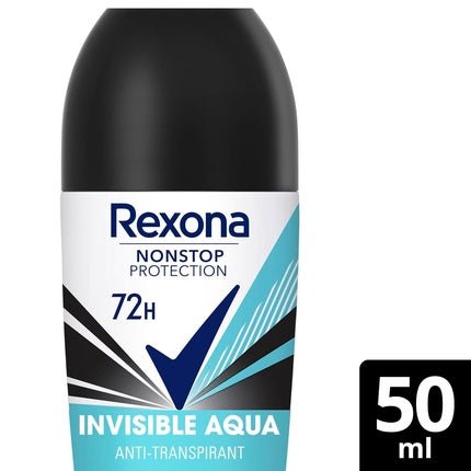 Rexona Nonstop Protection Deo Roll-On Invisible Aqua Anti Perspirant Déodorant (Déo) Mixte 50ml - Maison des fragrances