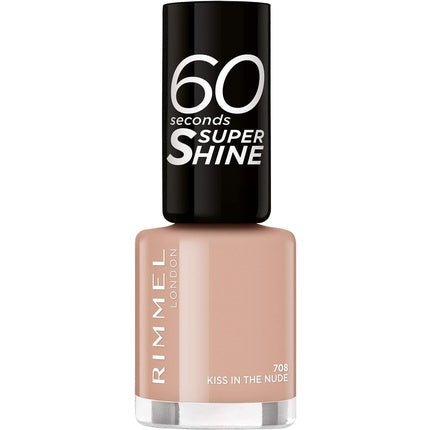 Rimmel 60 Seconds Super Shine Colour Block Nail Polish Ultra Shine and Long Lasting Quick Drying Kiss in the Nude 8ml - Maison des fragrances