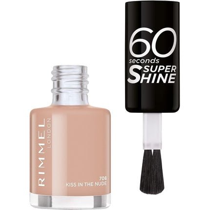Rimmel 60 Seconds Super Shine Colour Block Nail Polish Ultra Shine and Long Lasting Quick Drying Kiss in the Nude 8ml - Maison des fragrances