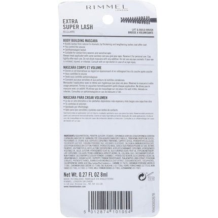 Rimmel Extra Super Lash Mascara Black 0.27 Oz - Maison des fragrances