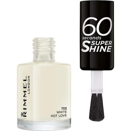 Rimmel London 60 Seconds Super Shine Nail Polish 703 White Hot Love 8ml - Maison des fragrances