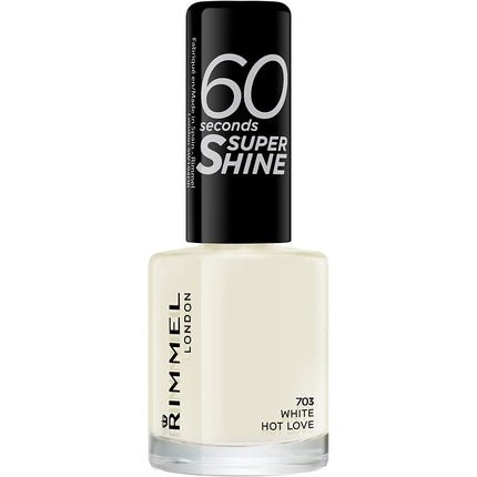Rimmel London 60 Seconds Super Shine Nail Polish 703 White Hot Love 8ml - Maison des fragrances