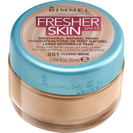 Rimmel London Fresher Skin Foundation 201 Classic Beige 25ml - Maison des fragrances
