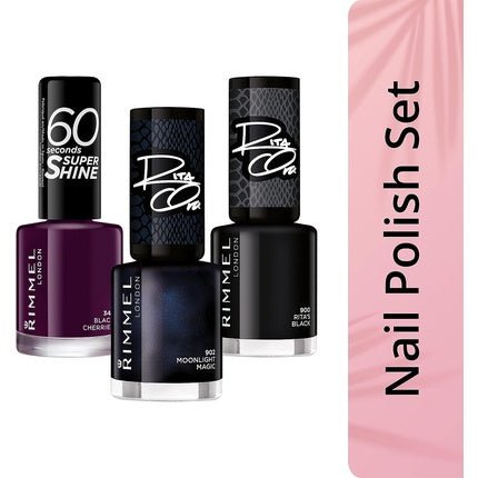 Rimmel London Rita Ora 60 Seconds Super Shine Nail Polish 8ml 900 Ritas Black - Maison des fragrances