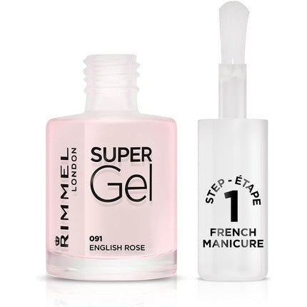 Rimmel London Super Gel French Manicure Nail Polish 12ml 91 English Rose - Maison des fragrances