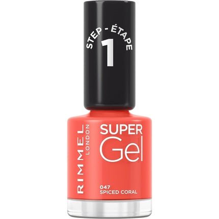 Rimmel London Super Gel Nail Polish 047 Spiced Coral - Maison des fragrances