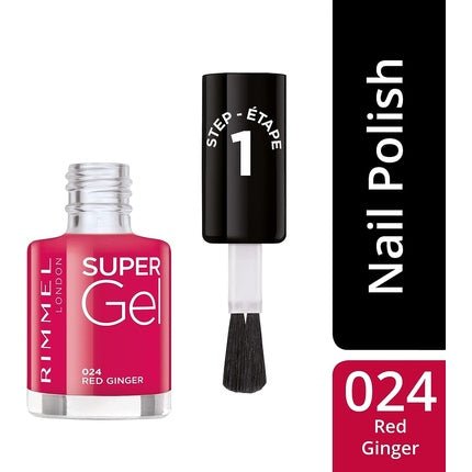 Rimmel London Super Gel Nail Polish by Kate 24 Red Ginger 12ml - Maison des fragrances