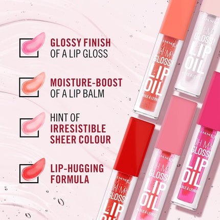 Rimmel Oh My Gloss! Lip Oil 000 Clear Cloud Juicy Shine Hydrates Naturally - Maison des fragrances