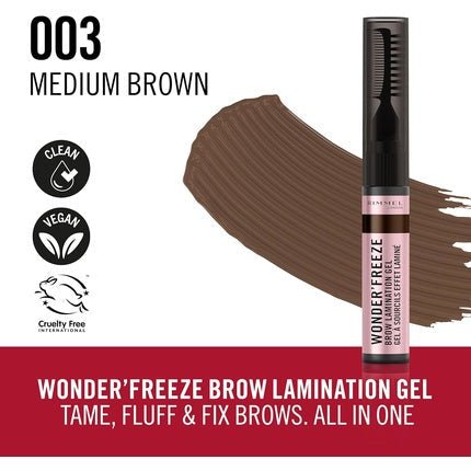 Rimmel Wonder'Freeze Brow Lamination Gel 6g Medium Brown - Maison des fragrances