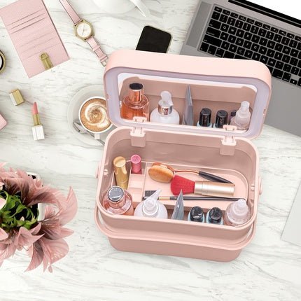 Rio Lush Box Makeup Cosmetic Vanity Travel Case with Removable LED Light Mirror - Large - Maison des fragrances