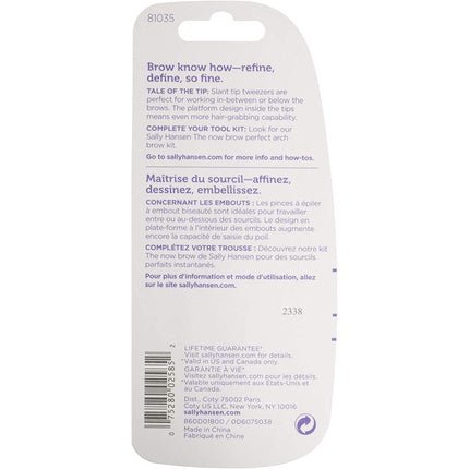 Sally Hansen Beauty Tools Eazy Tweezy Slant Tip Tweezer Comfort Grip Slant Tip with Platform Precision Stainless Steel Tweezers for Eyebrows - Maison des fragrances