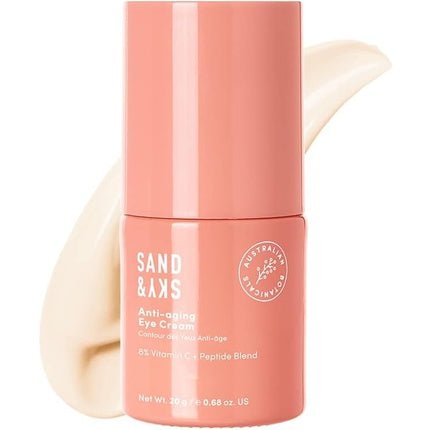 Sand & Sky Anti - Aging Eye Cream Under Eye Treatment for Dark Circles Wrinkles Puffiness Eye Bags Removal Firming Brightening Skin Tone Corrector with Hyaluronic Acid Vitamin C Peptide - Maison des fragrances