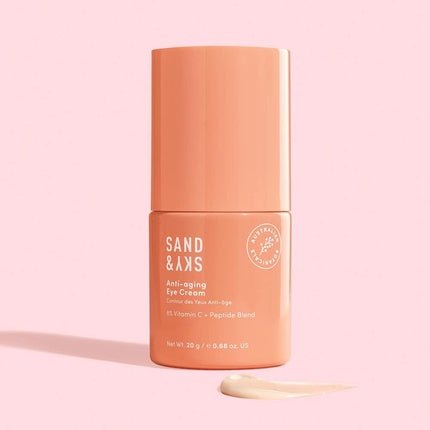 Sand & Sky Anti - Aging Eye Cream Under Eye Treatment for Dark Circles Wrinkles Puffiness Eye Bags Removal Firming Brightening Skin Tone Corrector with Hyaluronic Acid Vitamin C Peptide - Maison des fragrances