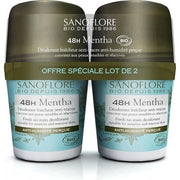 Sanoflore 48h Mentha Freshness Anti-Trace Deodorant - Pack of 2 Déodorant (Déo) Homme 50ml - Maison des fragrances