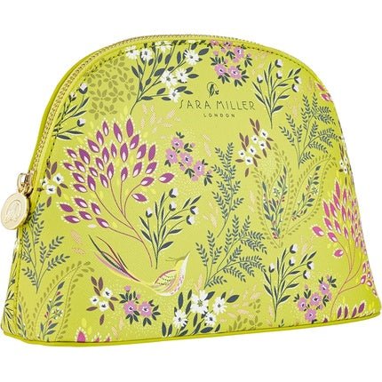 Sara Miller Beauty Haveli Garden Medium Green Cosmetic Wash Hand Bag Toiletries & Beauty Essentials Vegan Leather Printed Travel Gift - Maison des fragrances