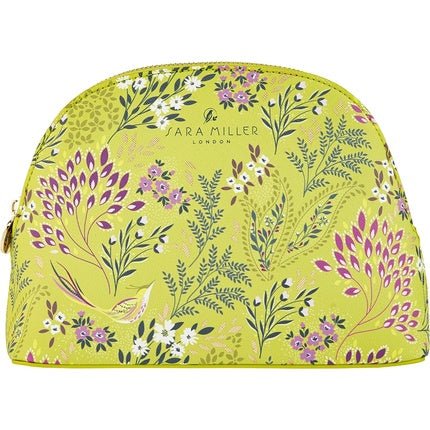 Sara Miller Beauty Haveli Garden Medium Green Cosmetic Wash Hand Bag Toiletries & Beauty Essentials Vegan Leather Printed Travel Gift - Maison des fragrances