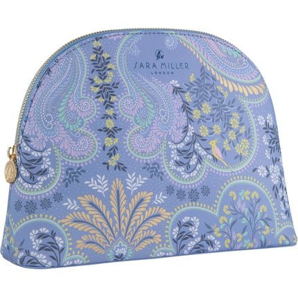 Sara Miller Savannah Large Cosmetic Bag Blue - Personalised Make - Up or Gym - Maison des fragrances