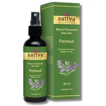 Sattva Ayurveda Natural Deodorant Patchouli - Sensual Scent - Body with Plant Extracts - Deodorant for Ladies Déodorant (Déo) Femme 80ml - Maison des fragrances