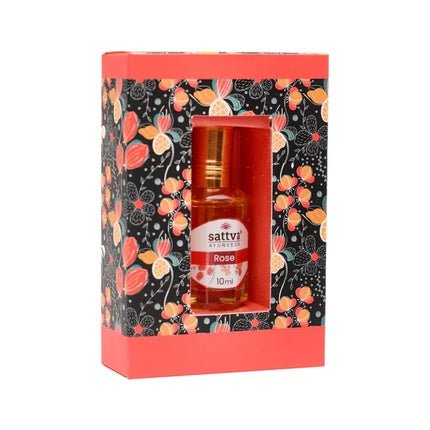 Sattva Indian Perfume Oil Rose - A Fragrant Oil For Personal Care Extrait de Parfum 10 ml - Floral - Maison des fragrances
