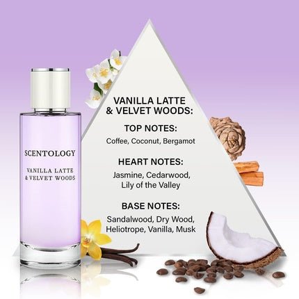 Scentology Vanilla Latte and Velvet Woods Perfume Eau de Parfum (EDP) Femme 100ml - Maison des fragrances