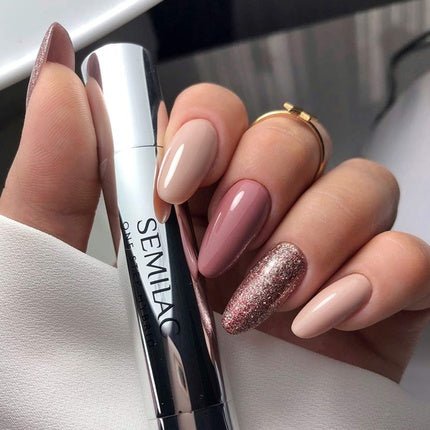 Semilac One Step UV Nail Polish 3in1 Beige Color S220 Nude Beige 3ml - Innovative UV LED Nail Polish Ideal for Home and Professional Manicure - Maison des fragrances