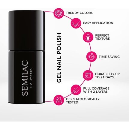 Semilac Stylish Gray UV Hybrid Nail Polish 7ml - Maison des fragrances