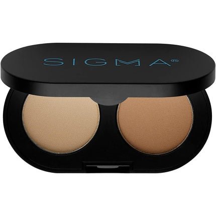 Sigma Beauty Color + Shape Brow Powder Duo Eye Brow Palette - Dark and Light Brow Powder to Tint and Highlight - Vegan, Paraben Free, Sulfate Free Brow Makeup - Light - Maison des fragrances