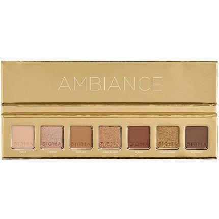 Sigma Beauty Mini Eyeshadow Palette Ambiance 7 Radiant Eyeshadow Shades - Matte, Shimmer, Metallic Finishes - Highly Pigmented Vegan Eye Makeup Palette - Clean Beauty Products - Maison des fragrances