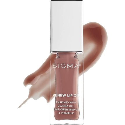 Sigma Beauty Renew Lip Oil Neutral Nude Sheen Nourishing Non Sticky with Subtle Sheen Paraben Free Lip Gloss Tint - Maison des fragrances