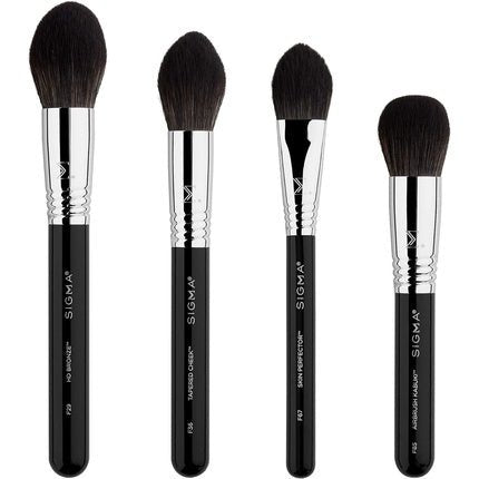Sigma Beauty Studio Brush Set 4 pc Face Brush Set - Vegan, Hypoallergenic, Synthetic Makeup Brushes - Maison des fragrances