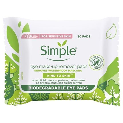 Simple Kind To Eyes Eye Makeup Remover Pads 30 Pieces - Maison des fragrances