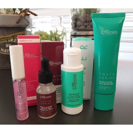Skin Chemist Set Eye Serum Facial Toner Caviar Day Moisturizer Lip Plump - New in Original Packaging - Maison des fragrances