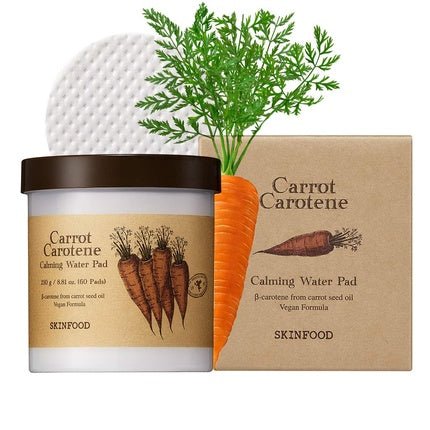 SKIN FOOD Carrot Carotene Soothing Water Pad 250g (8.81 oz.) 60 Sheets - Face Pads for Sensitive Skin, Vegan, Cruelty - Free Water Cushion - Maison des fragrances