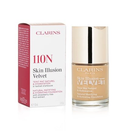 Skin Illusion Velvet Foundation 110n Honey by Clarins 1oz - Maison des fragrances
