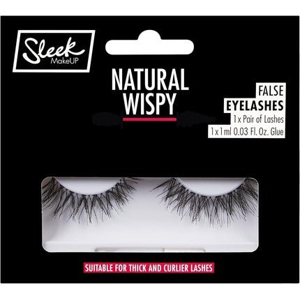 Sleek MakeUP False Lashes Reusable and Easy to Apply Latex - Free Glue Included Natural Wispy - Maison des fragrances