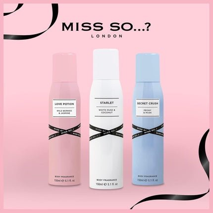 So… Miss So...? Womens Starlet Body Mist Fragrance Fruity Sweet Vanilla Eau de Toilette (EDT) Femme 150ml - Maison des fragrances