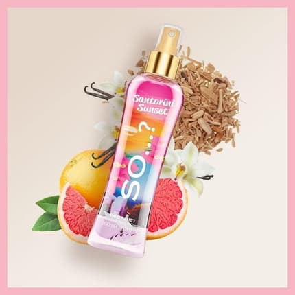 So… So Summer Escapes 's Santorini Sunset Body Mist Fragrance Eau de Toilette (EDT) Femme 200ml - Maison des fragrances