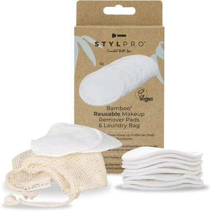 Stylpro Reusable Bamboo Makeup Remover Pads Set of 8 470g - Maison des fragrances