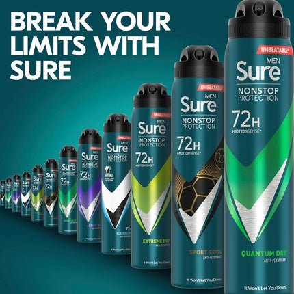 Sure Men Quantum Dry Nonstop Protection Anti-Perspirant Deodorant Aerosol - Maison des fragrances