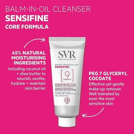 SVR SENSIFINE Soothing Balm - In - Oil Face Cleanser and Makeup Remover with Coconut Oil and Shea Butter 100ml - Maison des fragrances
