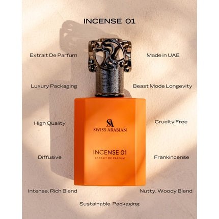 Swiss Arabian Incense 01 Unisex Fragrance Parfum (Parfum) Mixte 50ml - Maison des fragrances